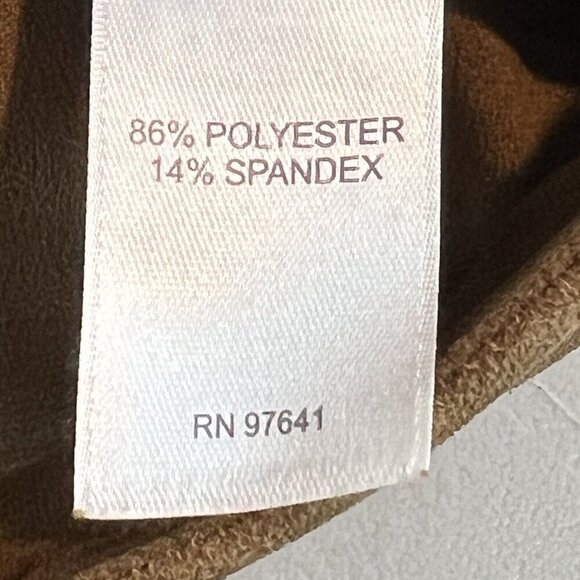 J. Jill Faux Suede Fixed Wrap Knee Length Skirt in Acorn Brown Medium Petite MP - Picture 9 of 11